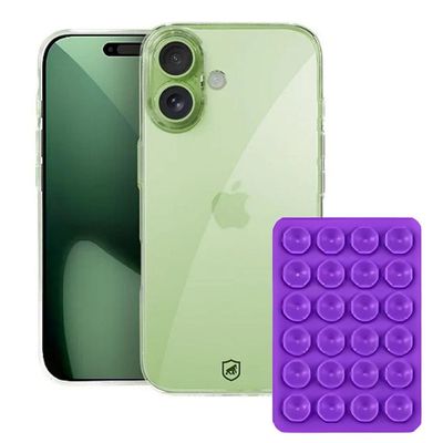 Kit Capa Crystal Slim para iPhone 17 +  Ventosa - Roxo - Gshield