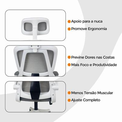 Kit 3 Cadeiras De Escritório Oficial Legacy Cinza