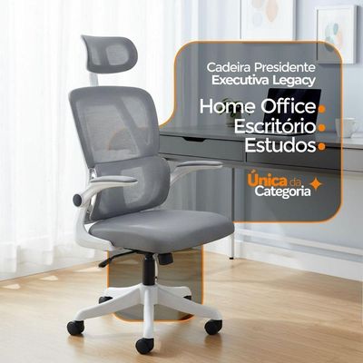 Kit 3 Cadeiras De Escritório Oficial Legacy Cinza