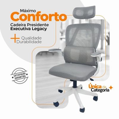 Kit 3 Cadeiras De Escritório Oficial Legacy Cinza