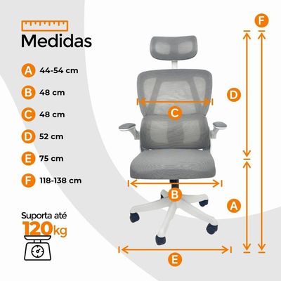 Kit 3 Cadeiras De Escritório Oficial Legacy Cinza