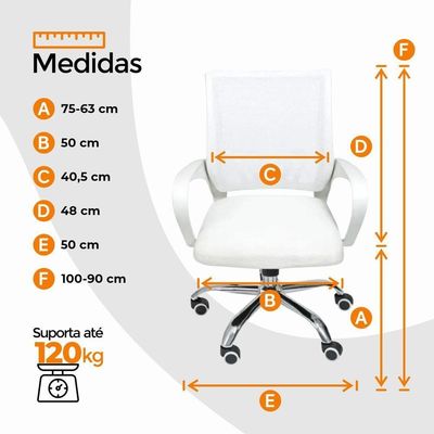 Cadeira De Escritório Oficial Begonia Tela Mesh Ergonômica Branco 1