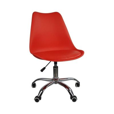 Kit 15 Cadeiras Office Base Cromada Com Rodízio Giratória Saarinen Branco