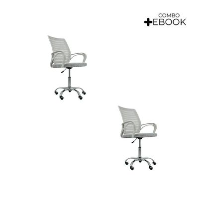 Kit 2 Cadeiras De Escritório Diretor Roma Oficial Branco