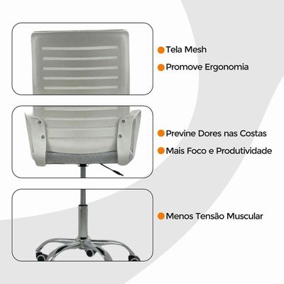 Kit 2 Cadeiras De Escritório Diretor Roma Oficial Branco