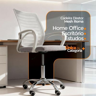 Kit 2 Cadeiras De Escritório Diretor Roma Oficial Branco