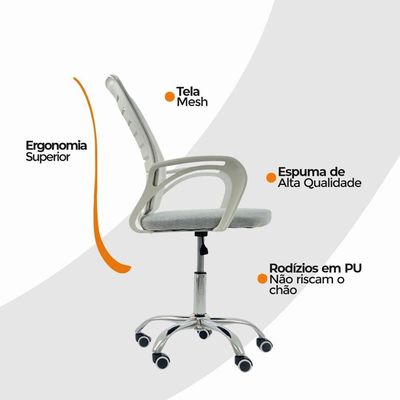 Kit 2 Cadeiras De Escritório Diretor Roma Oficial Branco