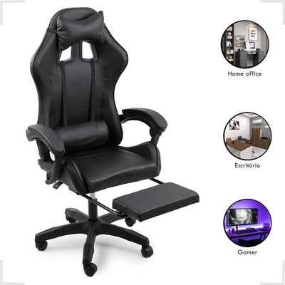 Cadeira Gamer Stillus Ergonômica Oficial Apoio De Pés Preto