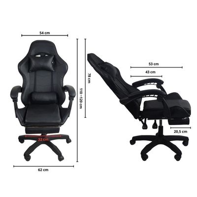 Cadeira Gamer Stillus Oficial Apoio Para Pés Preto
