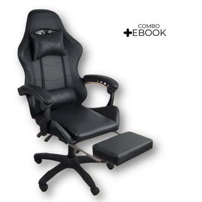 Cadeira Gamer Stillus Oficial Apoio Para Pés Preto