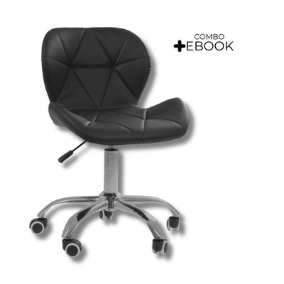 Cadeira Office Eiffel Slim Ajustável Oficial Preta