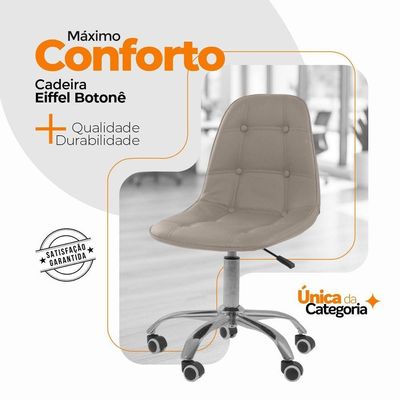 Kit 4 Cadeiras Office Eiffel Botonê Oficial Bege