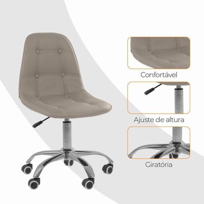 Kit 6 Cadeiras Office Eiffel Botonê Oficial Bege