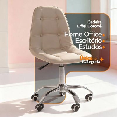 Kit 6 Cadeiras Office Eiffel Botonê Oficial Bege