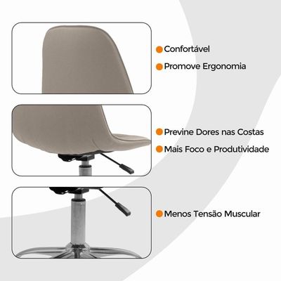 Kit 6 Cadeiras Office Eiffel Botonê Oficial Bege