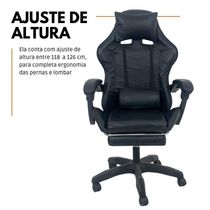 Kit 2 Cadeiras Gamer Stillus Ergonômica Com Apoio Para Os Pés Preto