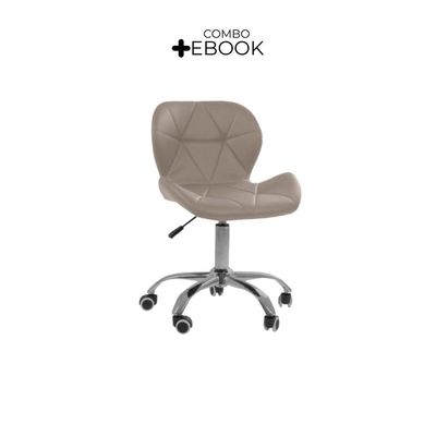 Cadeira Office Eiffel Slim Ajustável Oficial Bege