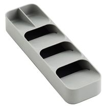 Organizador Talheres Porta Talheres Bandeja Gaveta Plástico Cinza Cozinha Compacto