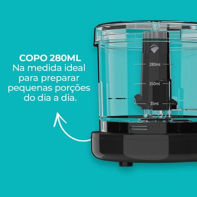 Mini Processador Cadence MPR530 Mini Crush 280ml - Preto Preto / 110
