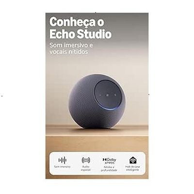 Echo Studio 2ª Geração Amazon Alexa Smart Speaker Dolby Atmos Grafite