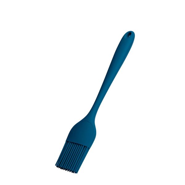 Pincel de Silicone Euro Home Azul Cabo Aço