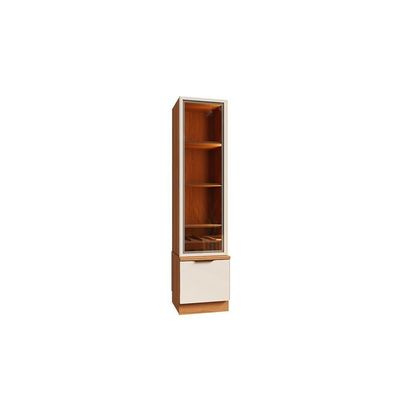Cristaleira 2 Portas Com Fita Led E Espelho Reflecta Noble Mdp/mdf Para Sala Jequitiba/off White