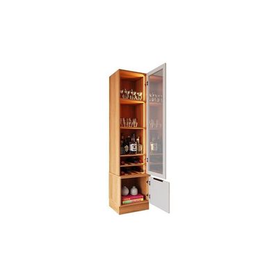 Cristaleira 2 Portas Com Fita Led E Espelho Reflecta Noble Mdp/mdf Para Sala Jequitiba/off White