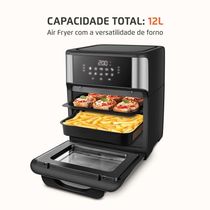 Fritadeira Air Fryer Forno Oven 12l Mondial Inox Preto 2000W AFON-12L-BIN 110V