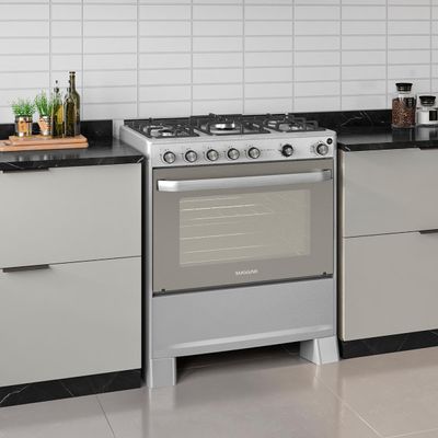 Fogão de Piso 5 Bocas Suggar Select Grill Tripla Chama Inox Inox / 220