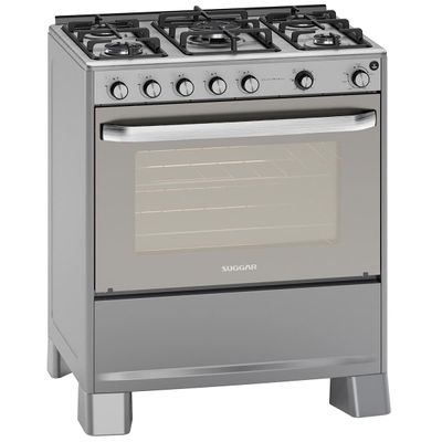 Fogão de Piso 5 Bocas Suggar Select Grill Tripla Chama Inox Inox / 220