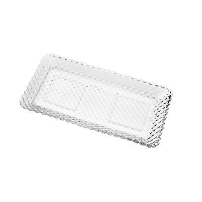 Travessa de Cristal Lyor Diamante 25x13x2cm Acabamento Sofisticado Transparente