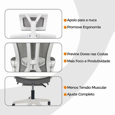 Kit 2 Cadeiras De Escritório Oficial Paris Cinza