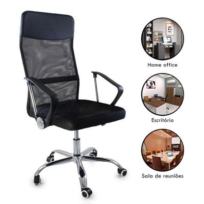 Kit 4 Cadeiras De Escritório Nagano Oficial Preto