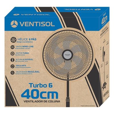 Ventilador de Coluna Turbo 6 Pás 40cm Azul Premium 110V