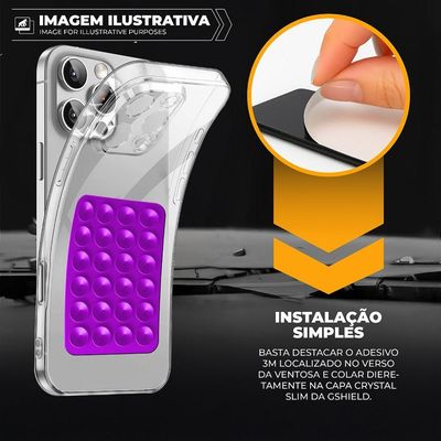 Kit Capa Crystal Slim para iPhone 17 Pro +  Ventosa - Roxo - Gshield