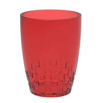 Copo Vermelho Plástico 300ml Trama Crippa Suco Água Refrigerante Escolar Refeitório Lanche