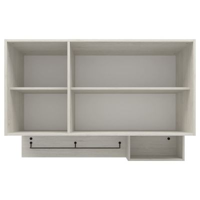 Armário Aéreo Bartira Rubi com 2 Portas, 2 Prateleiras e 120cm de Largura - Freixo/Preto Poah