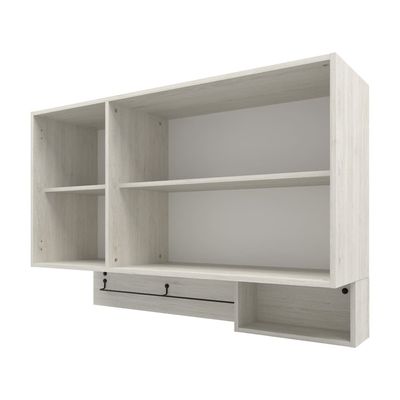Armário Aéreo Bartira Rubi com 2 Portas, 2 Prateleiras e 120cm de Largura - Freixo/Preto Poah