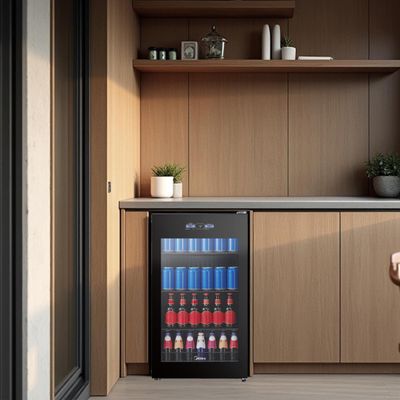 Cervejeira Midea MDRX150FGGGL03 82L Frost Free Smart Inverter Porta de Vidro Triplo Bivolt Preta