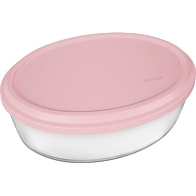 Conjunto de Assadeiras em Vidro Nadir Marinex com Tampa Plástica Rosa– 3 Peças