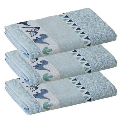 Kit Toalha de Banho Infantil Funny 3 Peças 100% Algodão Felpudo 340g m² Azul
