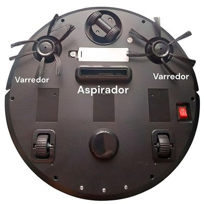 Robô Aspirador Shopmix Passa Pano 60min Luz Ultravioleta Preto Bivolt