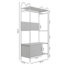 Closet Oasis 3 Prateleiras Aço 90CM Branco para Quarto Hotel