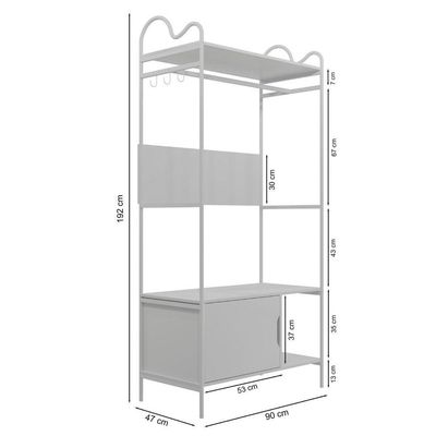 Closet Oasis 3 Prateleiras Aço 90CM Branco para Quarto Hotel