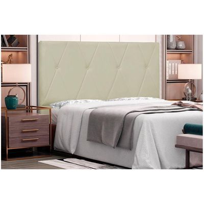 Cabeceira Aquilla Para Cama Box Casal 140 Cm Corino Bege - D'rossi