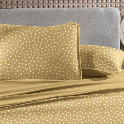 Jogo De Cama King Altenburg 4 Peças Malha Fio Penteado Bits Amarelo