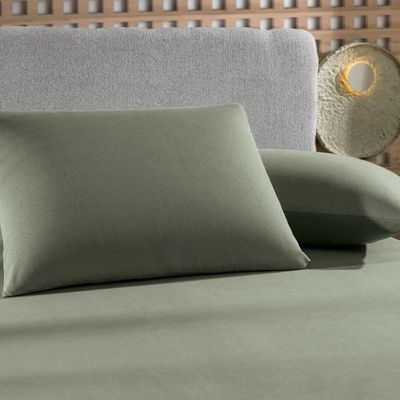 Jogo De Cama 3 Peças Solteiro Altenburg Malha Fio Penteado Verde Bond