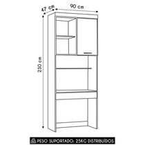 Escrivaninha Bancada Estudo Modulada 90cm Taiga Branco L01 - Mpozenato