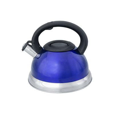 Chaleira Em Inox Com Apito E Fundo Duplo à Indução Azul