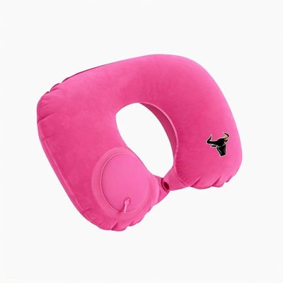Almofada Inflável Em U Para Viagem Com Suporte Ergonômico E Inflagem Manual Integrada - Rosa Pink